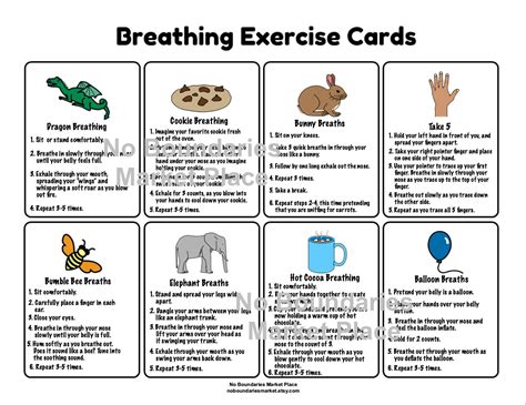 Printable Breathing Exercise Cards